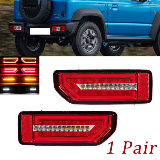 A pair of LED taillights, turn signals, and brake lights for 2019 and 2020 for Suzuki for Jimny vehicles.