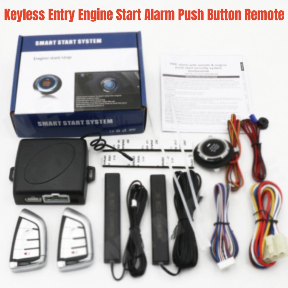 Car automatic keyless entry engine start alarm system button remote stop application - n