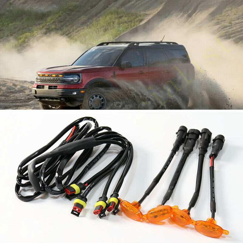 4Pcs  for ford  Bronco Sport 2021 Front Grille LED Light Style Grill Trim Q