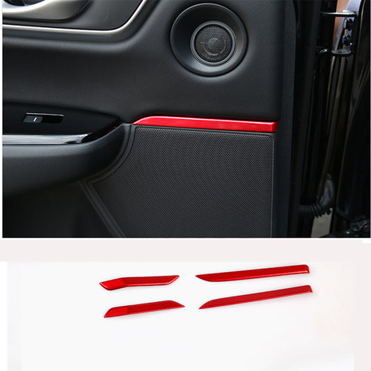 for Honda CR-V 2017-2022 Red interior Car Door Speaker stripe Cover Trim 4pcs