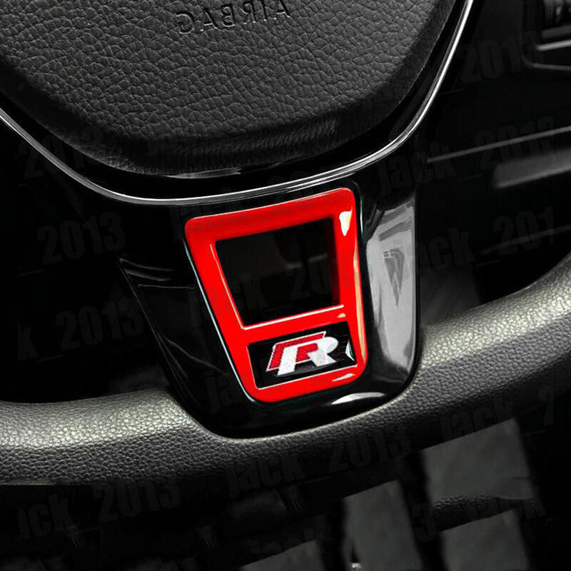 for Volkswagen for VW for Tiguan 2017-2024 Red Steering Wheel Sequin Cover Trim 1PCS