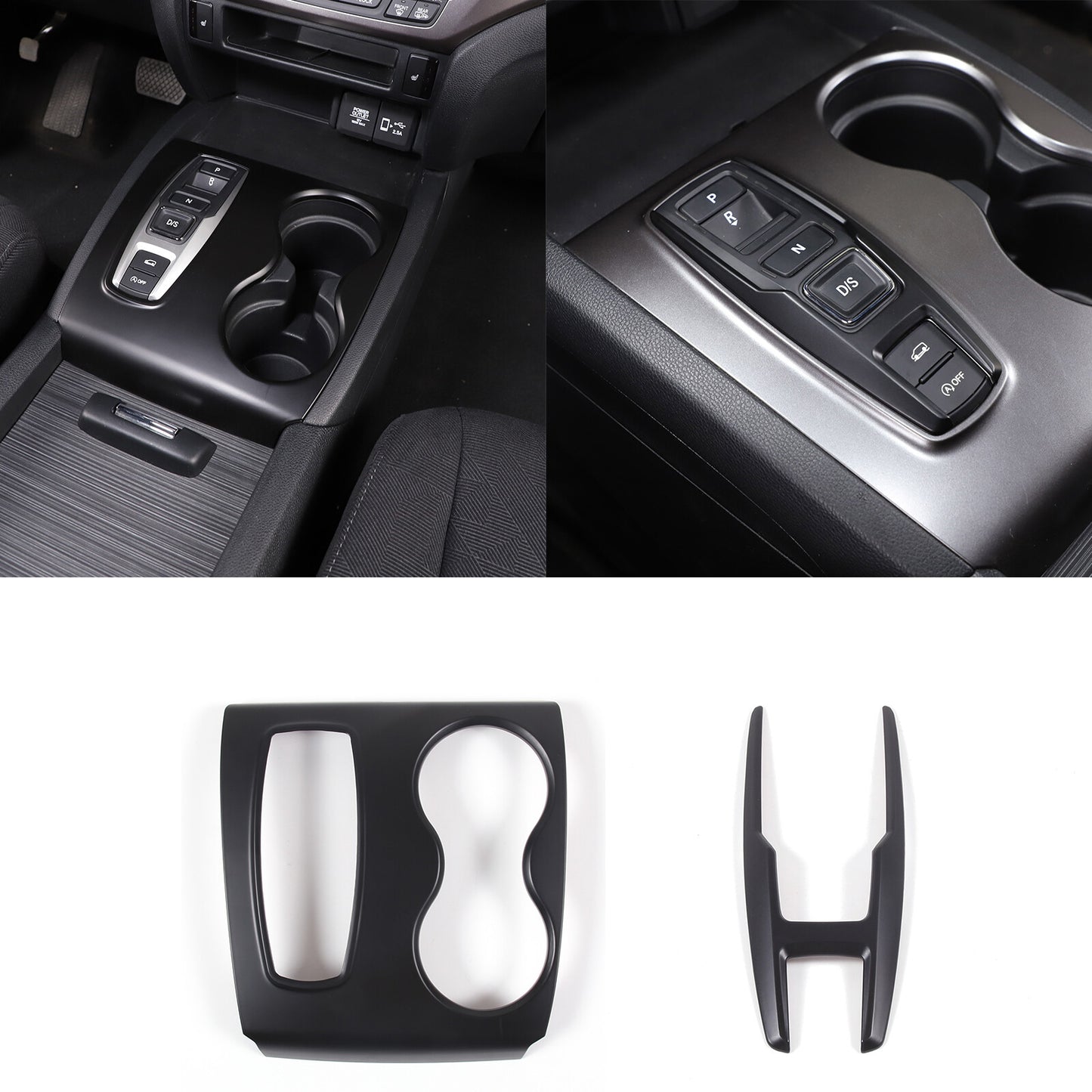 Matt Black Console Gear Shift Cover Trim for Honda Ridgeline Pilot 2016-22 n