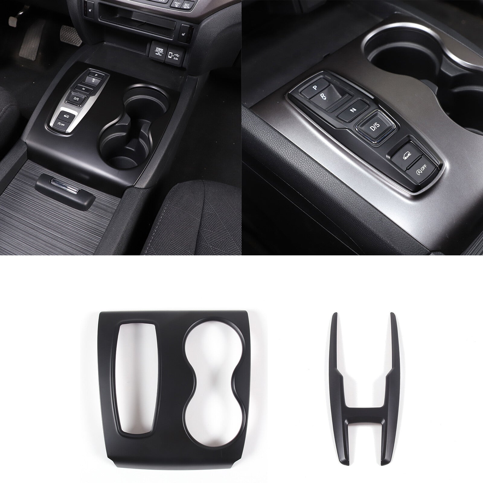 Matt Black Console Gear Shift Cover Trim for Honda Ridgeline Pilot 2016-22 n