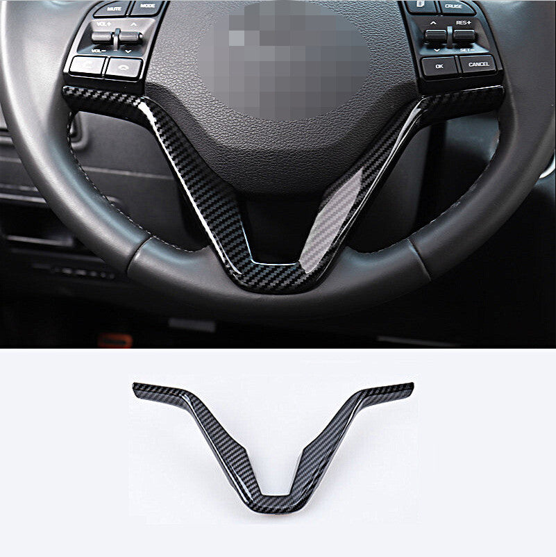 for Hyundai for Tucson 2016-2021 Carbon Fiber Steering Wheel V Type Cover Trim 1pcs