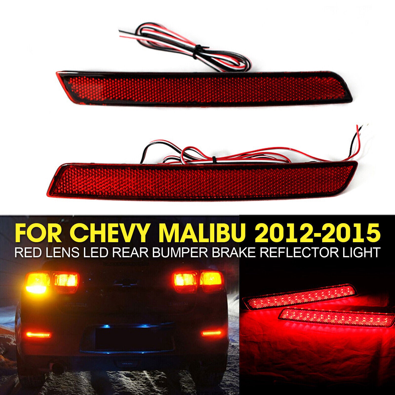 LED Rear Bumper Reflector Brake Light Tail Lamp for Chevrolet Malibu 2013-2015