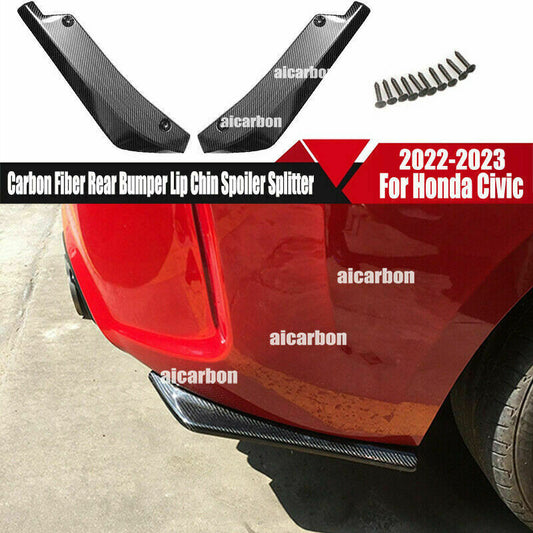 for Honda for Civic Sedan 2022-2023 Carbon Fiber Rear Bumper Lip Diffuser Spoiler