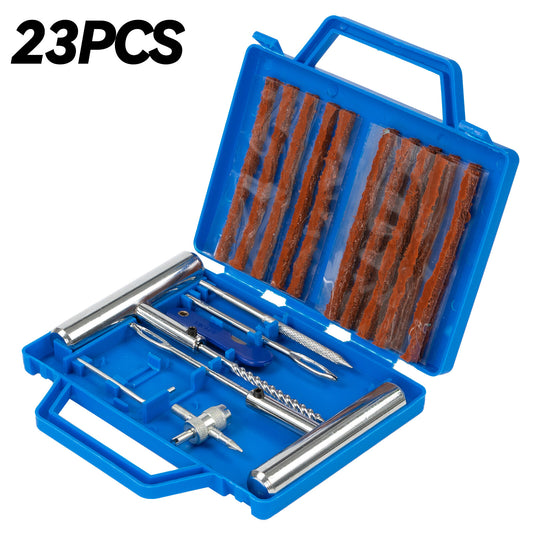 23PC Tire Repair Kit DIY Tools Plugs Punctured Flat Tires ForCar Truck SUV Fix?? Q