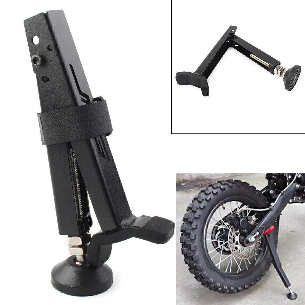 Motorcycle Side Rear Wheel Stand Support Fit Foldable Tire Repairing Tool Black Q