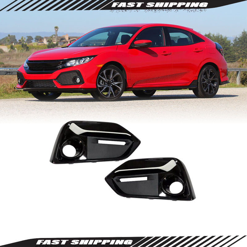Front right and left fog light cover frames fit the for Honda for Civic 2017 - 21 5-door hatchback.