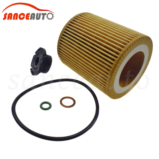Oil filter with drain plug and O-ring suitable for X6, X5, 320i, 328i, 428i, 11427525334, HU816x- n