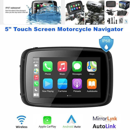 5 Touch Screen Motorcycle for Navigator with Wireless CarPlay Quad-core Waterproof
