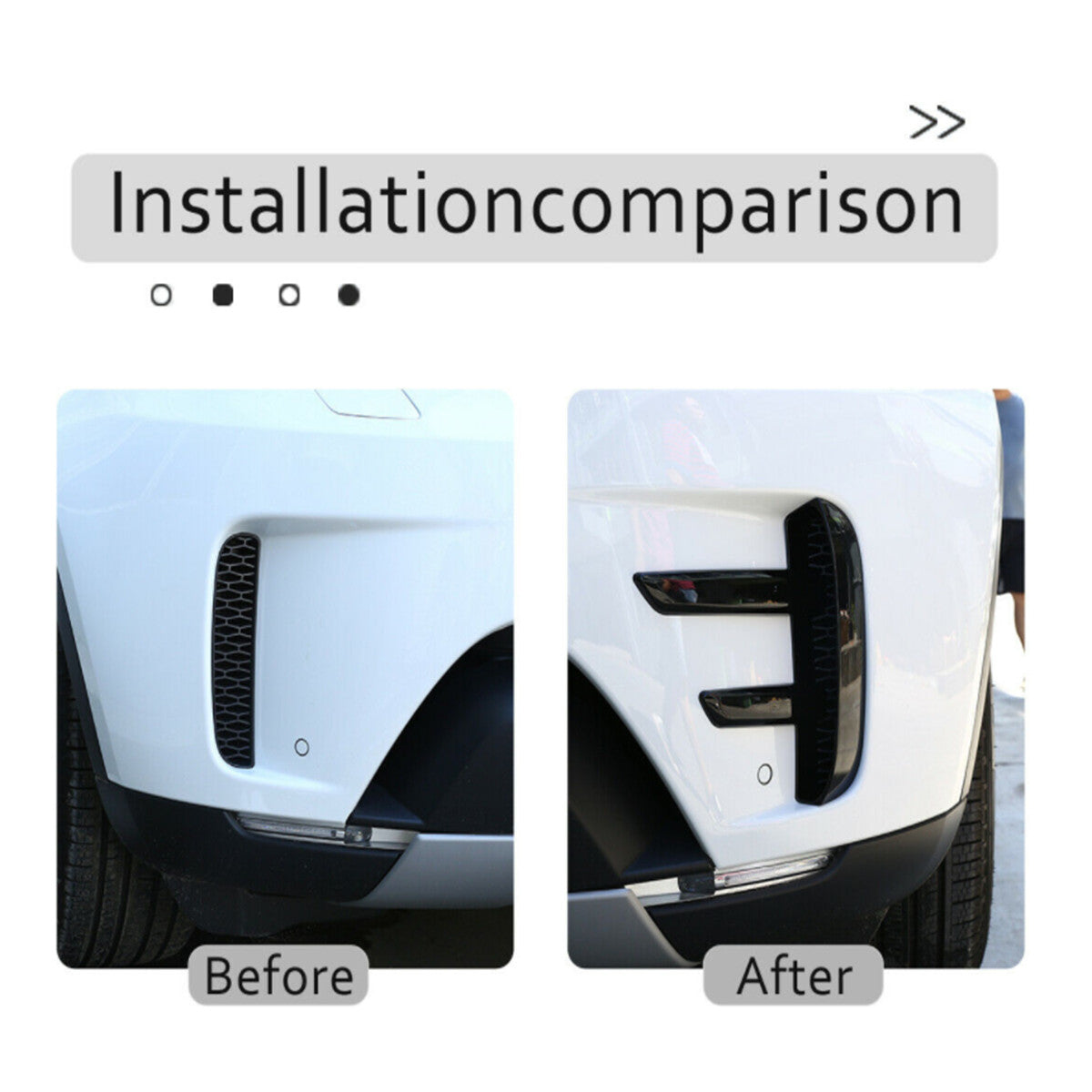 2-Piece Front Bumper Ventilation Grille Trim for Land Rover Discovery 5 L462 2017-2021 n