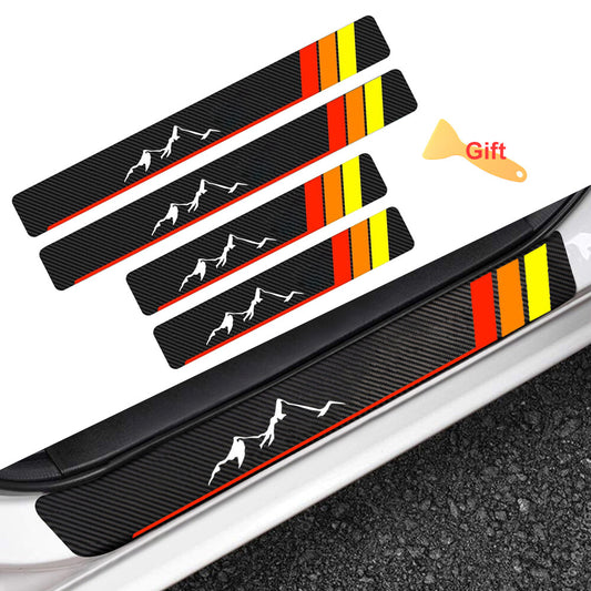 4x for Toyota Accessory Retro 3 Color Car Door Sill Plate Scuffs Cover Protector